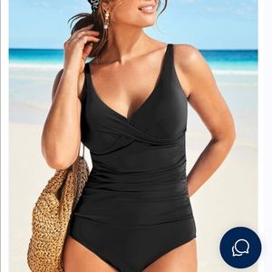 Women’s Black One Piece Swimsuit, Size 12, Swimsuits For All, Worn 1x